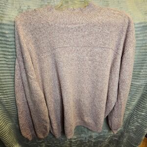 POPSUGAR Speckled Mock Neck Pullover Sweater XXL Pink Knit Long Sleeve Cozy